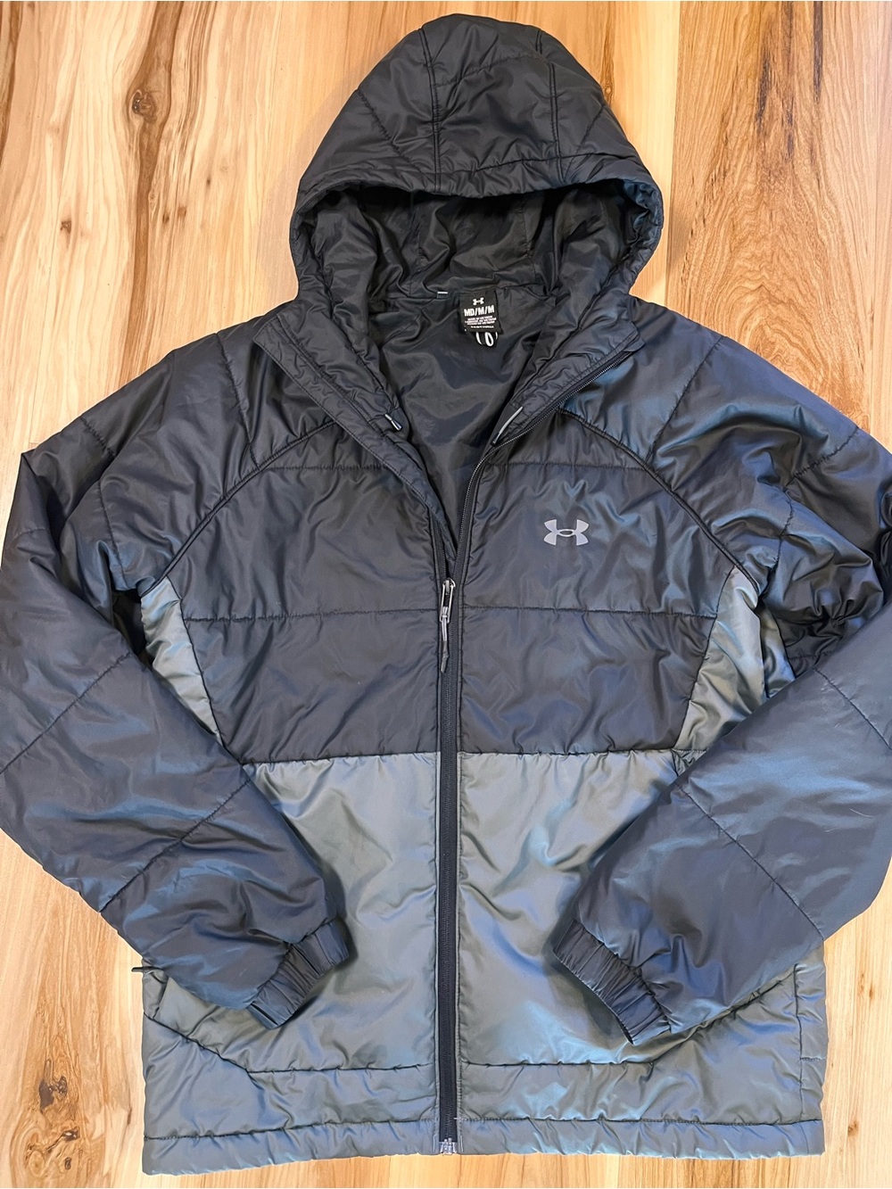 Under Armour Men's Medium M UA Storm Insulated Hooded Jacket Black/Pitch Gray
